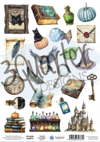 3 Quarter Designs Wand Academy Sticker Sheet