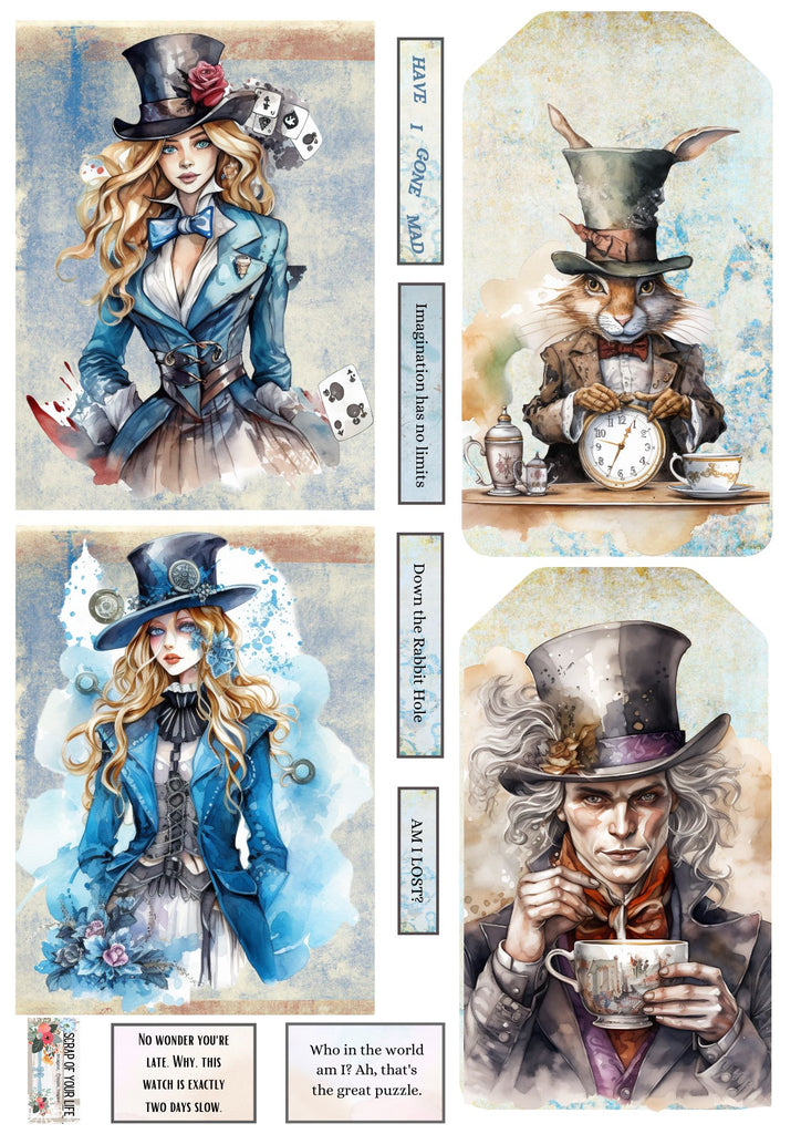 Printable - Cards & Tag - Steampunk Alice