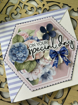 Uniquely Creative Indigo Bloom 12x12 Layout Kit (Plus 2 Cards & 2 Mini 6x6 Layouts) - Scrap Of Your Life 