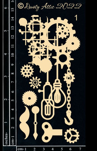Dusty Attic - Raw Chipboard -  Industrial Cluster #1 - Scrap Of Your Life 