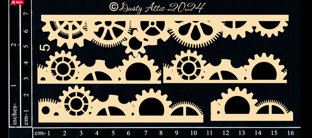 Dusty Attic - Raw Chipboard - Cog Border #5