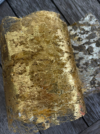 Gold Mesh Patterned Fabric / Trim - Scrap Of Your Life 