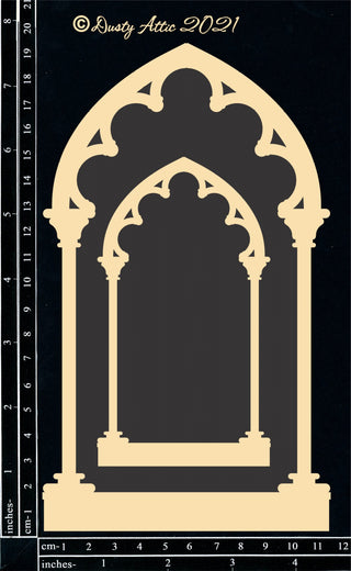 Dusty Attic Chipboard Gothic Arch - Scrap Of Your Life 