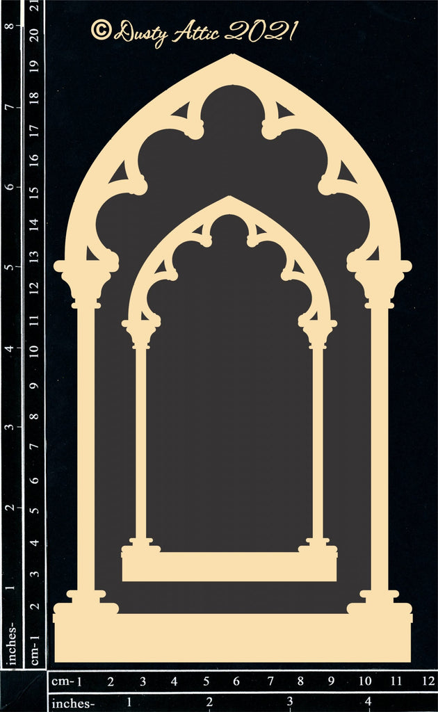 Dusty Attic Chipboard Gothic Arch