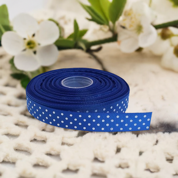 Ribbon - Polka Dot Grosgrain Ribbon Blue - Scrap Of Your Life 