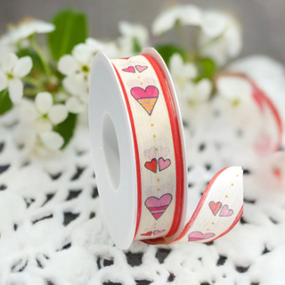 Barama Ribbon - Natural Hearts Ribbon - Pink/Red - Scrap Of Your Life 