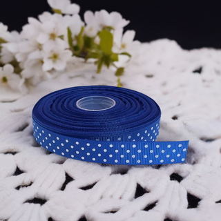 Ribbon - Polka Dot Grosgrain Ribbon Blue - Scrap Of Your Life 