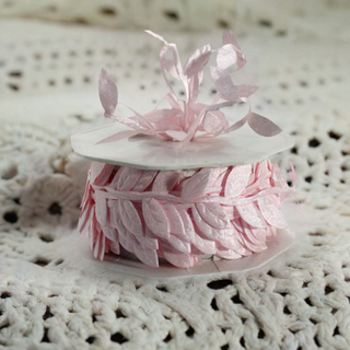Barama Ribbon - Satin Leaves - Pink - Scrap Of Your Life 
