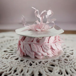 Barama Ribbon - Satin Leaves - Pink - Scrap Of Your Life 