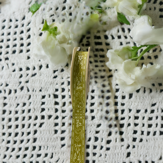 Ribbon - Antique Border Olive Green Cotton - Scrap Of Your Life 