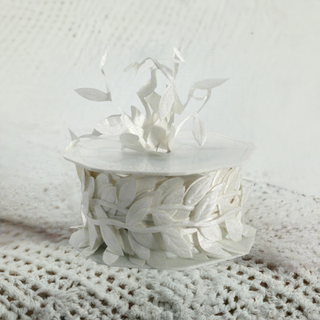 Barama Ribbon - Satin Leaves - Bridal White - Scrap Of Your Life 