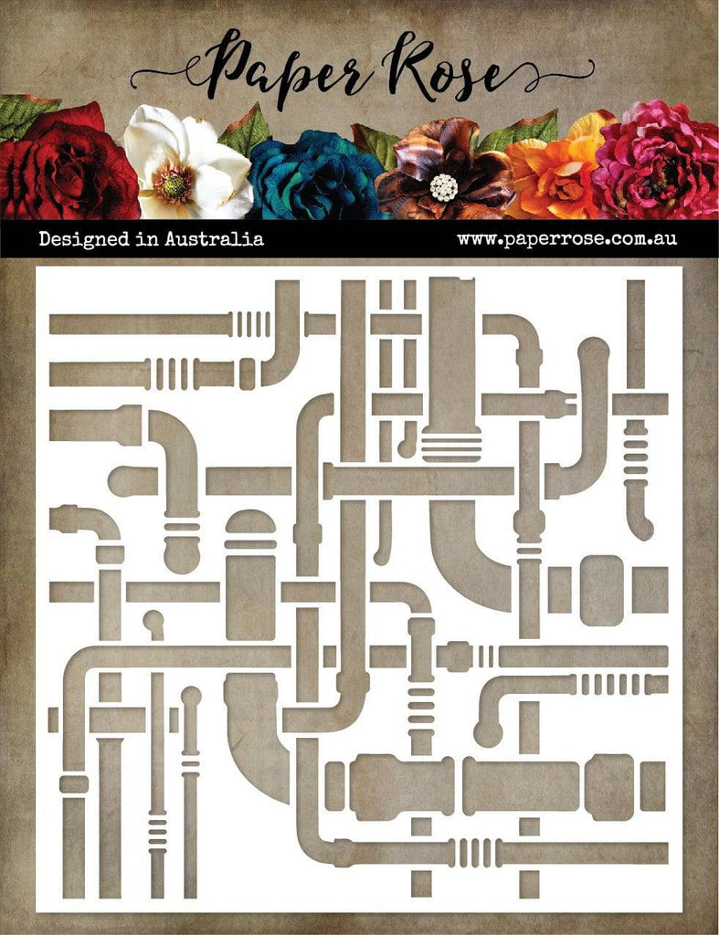 Paper Rose Studio - 6 x 6 Stencil - Pipes - Scrap Of Your Life 