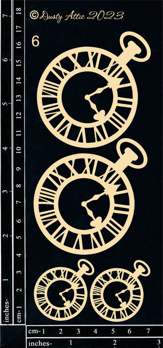 Dusty Attic - Raw Chipboard  - Alice Elements #6 – Pocket watch - Scrap Of Your Life 