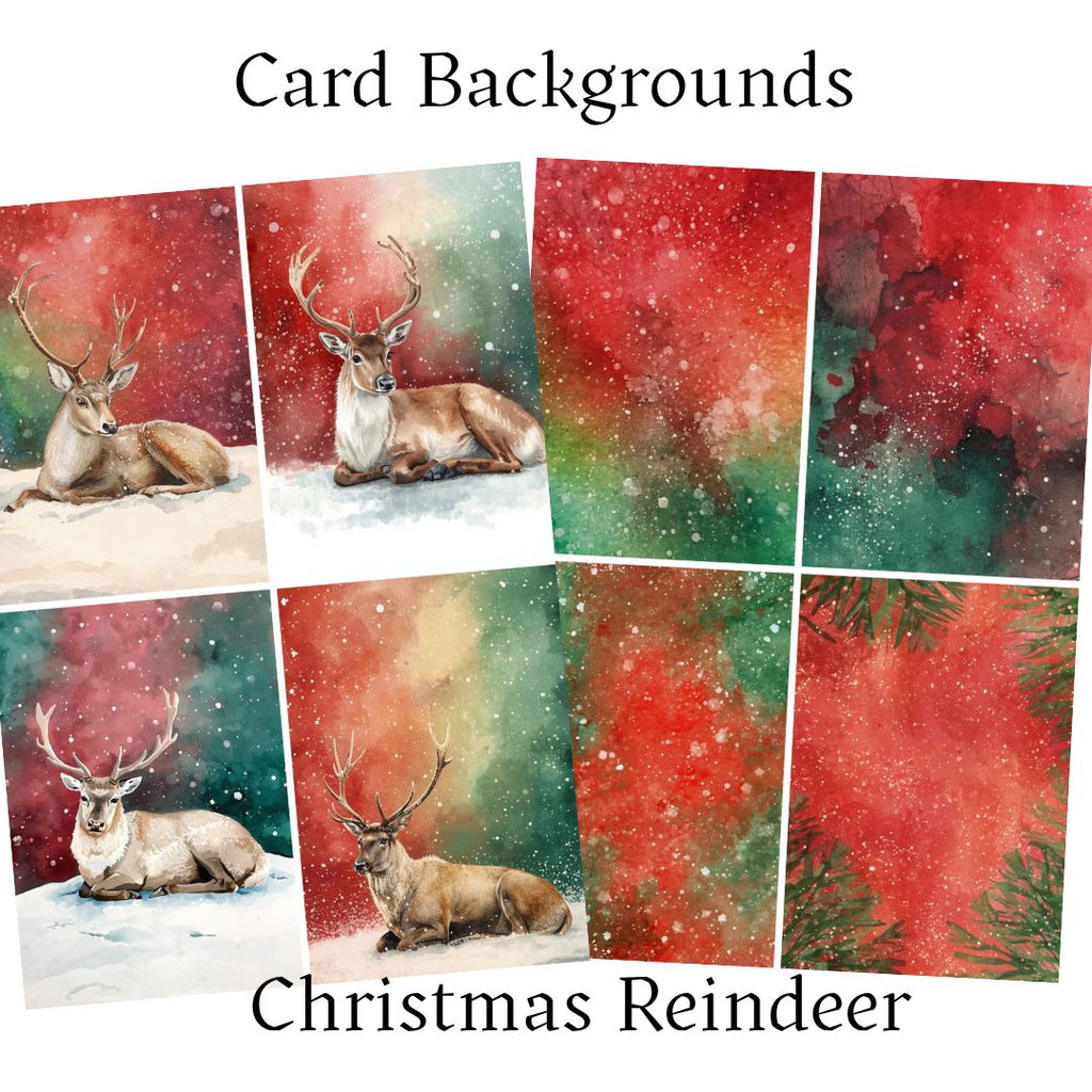 Printable - Christmas Reindeer Card Backgrounds