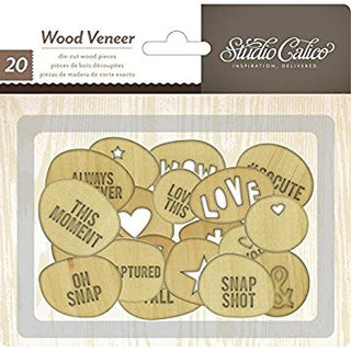 Studio Calico - Printshop Wood Veneer Shapes Circles With Words - Scrap Of Your Life 