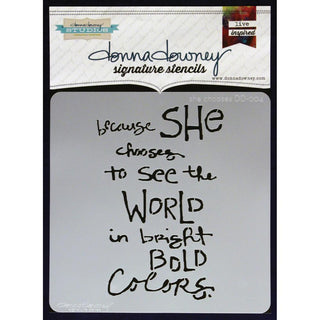 Donna Downey Stencil - She Chooses 12" x 8" - Scrap Of Your Life 