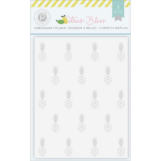 Pink Paislee - Citrus Bliss Collection - Embossing Folder - Pineapple - Scrap Of Your Life 