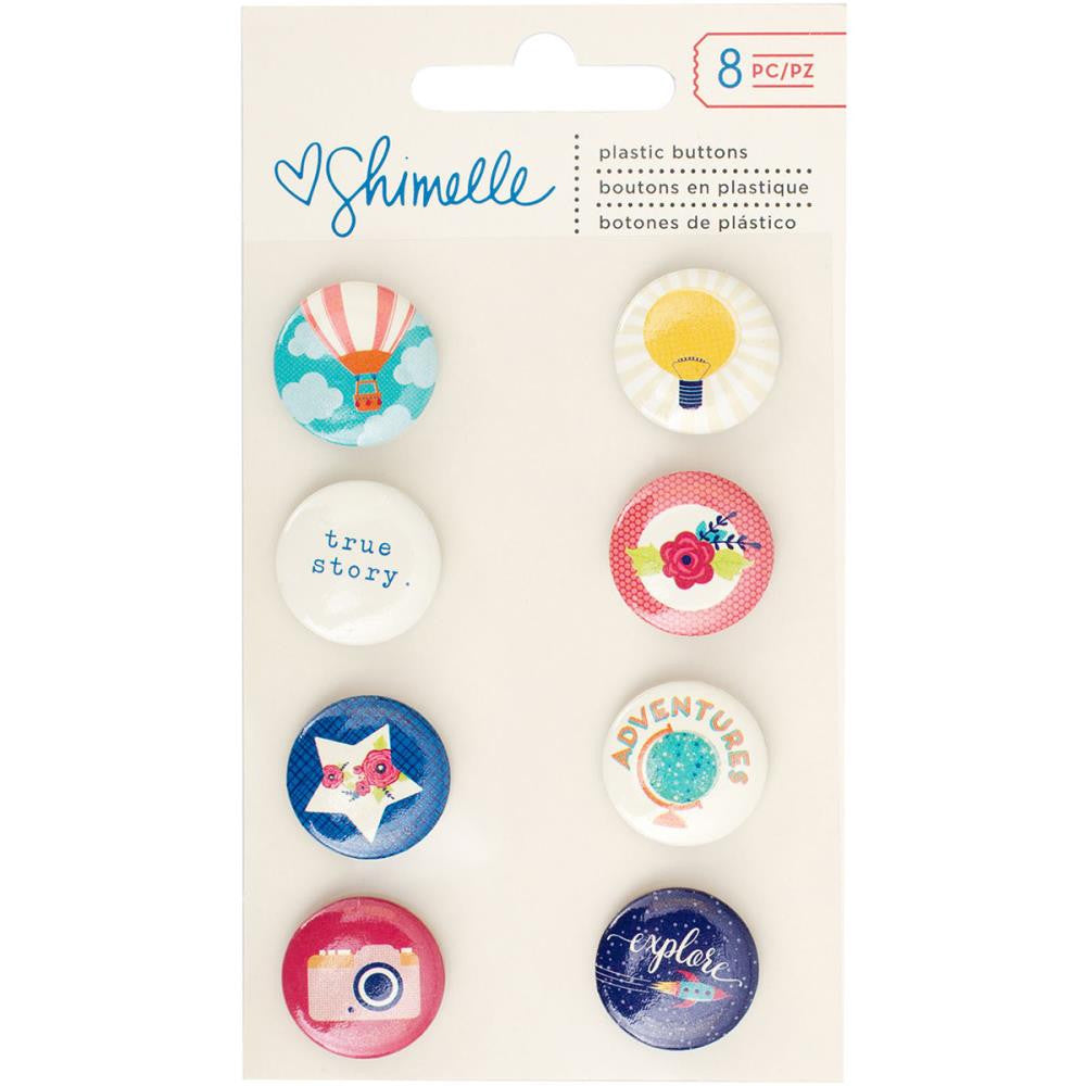 American Crafts Shimelle Starshine Flair Plastic Buttons - Scrap Of Your Life 