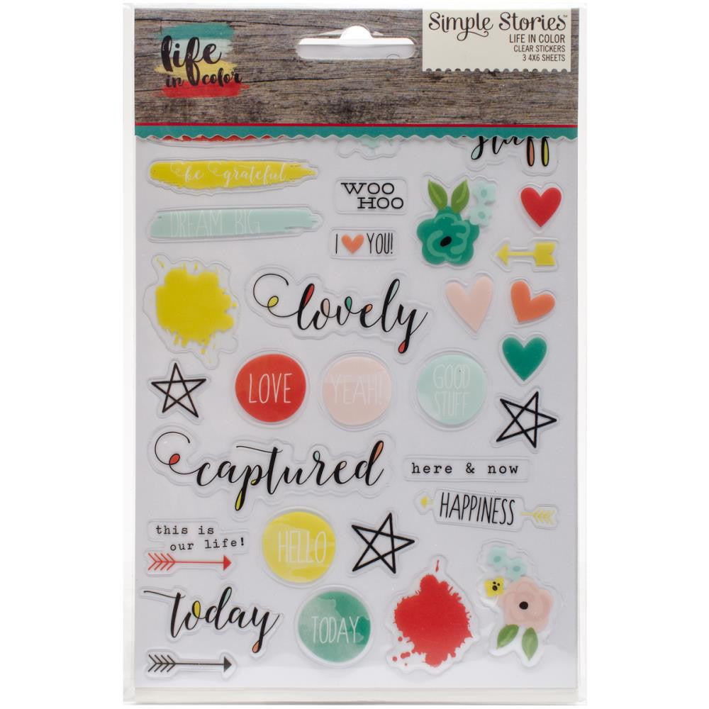 Simple Stories Life in Colour Clear Stickers - Scrap Of Your Life 