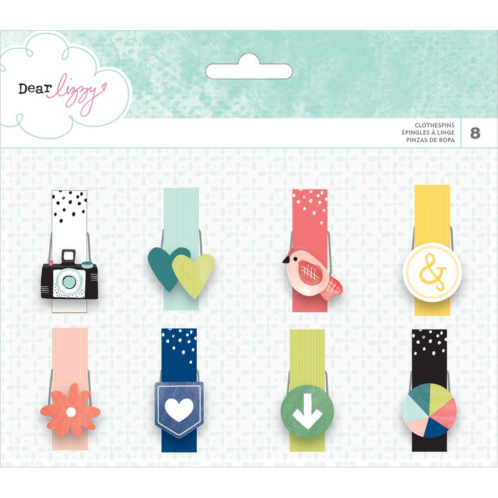 American Crafts - Dear Lizzy - Saturday Collection - Icon Clothespins - Scrap Of Your Life 
