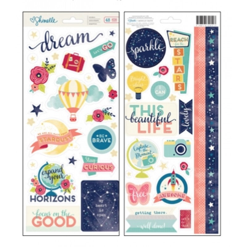 American Crafts Shimelle Starshine 6"x12" Accent & Phrases - Scrap Of Your Life 