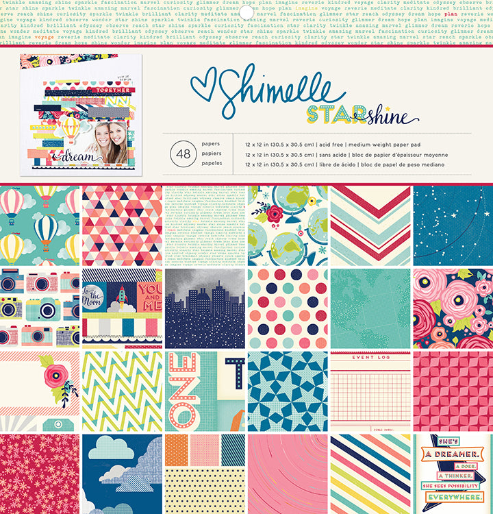 American Crafts Shimelle Starshine 12 x 12 Paper Pad - Scrap Of Your Life 