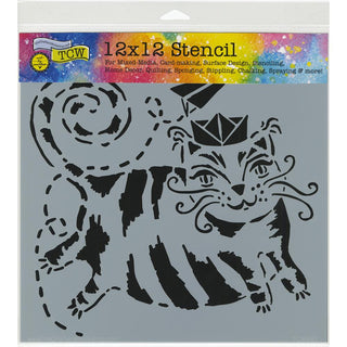 The Crafters Workshop - Stencil 12 x 12 - Stencil Flying Cat - Scrap Of Your Life 