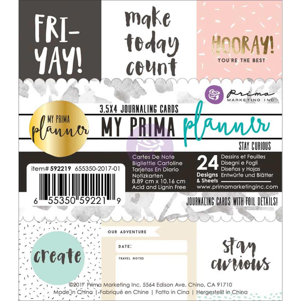 My Prima Planner Journaling Cards - Stay Curious - Scrap Of Your Life 