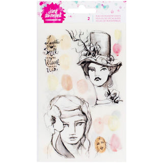 Jane Davenport Mixed Media Rub-Ons Transfer Sheet Neutrals - Scrap Of Your Life 
