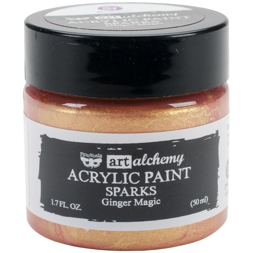 Finnabair Art Alchemy Sparks Acrylic Paint Ginger - Scrap Of Your Life 