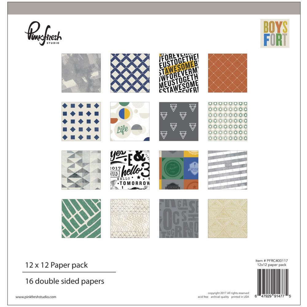 PinkFresh - Boys Fort - 12 x 12 Collection Pack - Scrap Of Your Life 