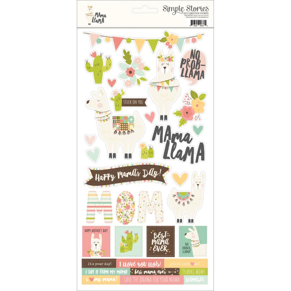 Simple Stories Simple Stickers - Llama Drama - Scrap Of Your Life 