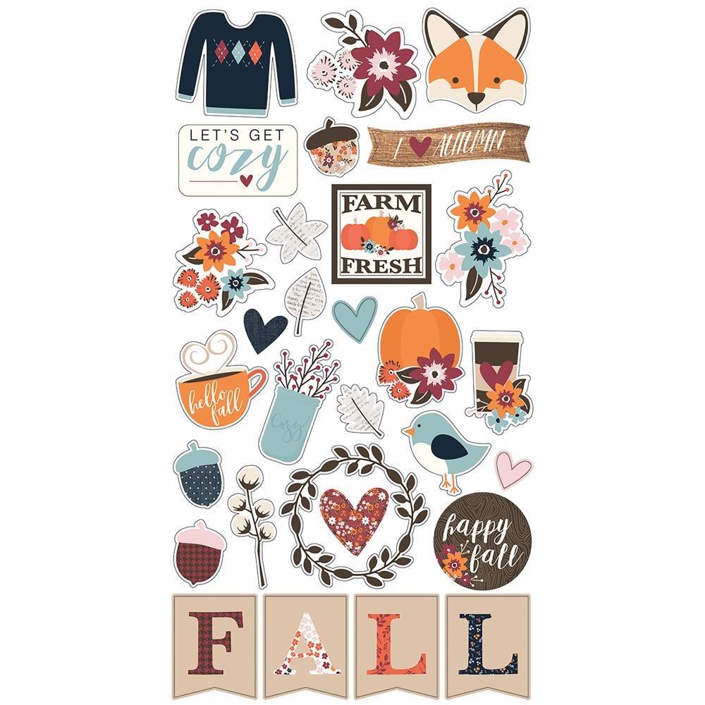 Simple Stories Forever Fall Chipboard Stickers - Scrap Of Your Life 