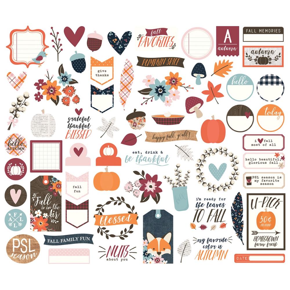 Simple Stories Forever Fall Bits n Pieces Diecuts - Scrap Of Your Life 