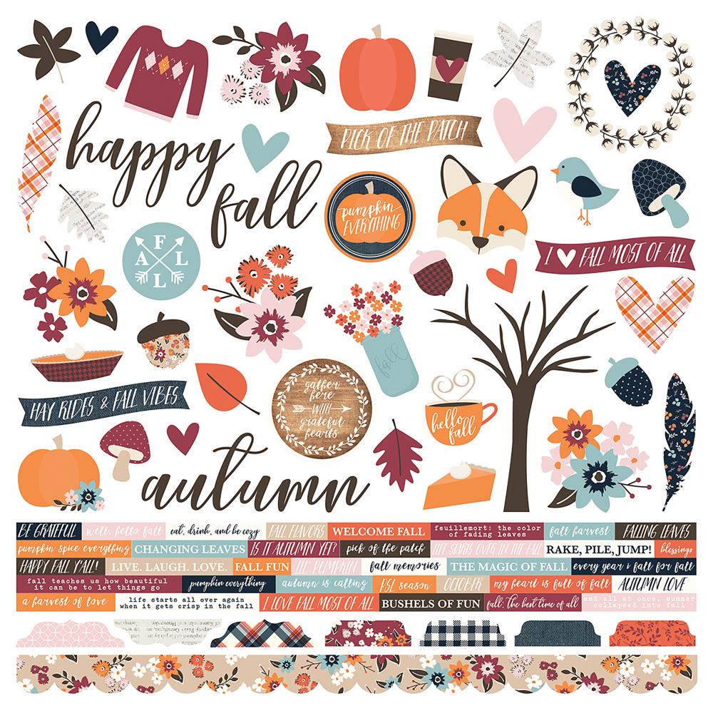 Simple Stories Forever Fall Combo Cardstock Stickers - Scrap Of Your Life 
