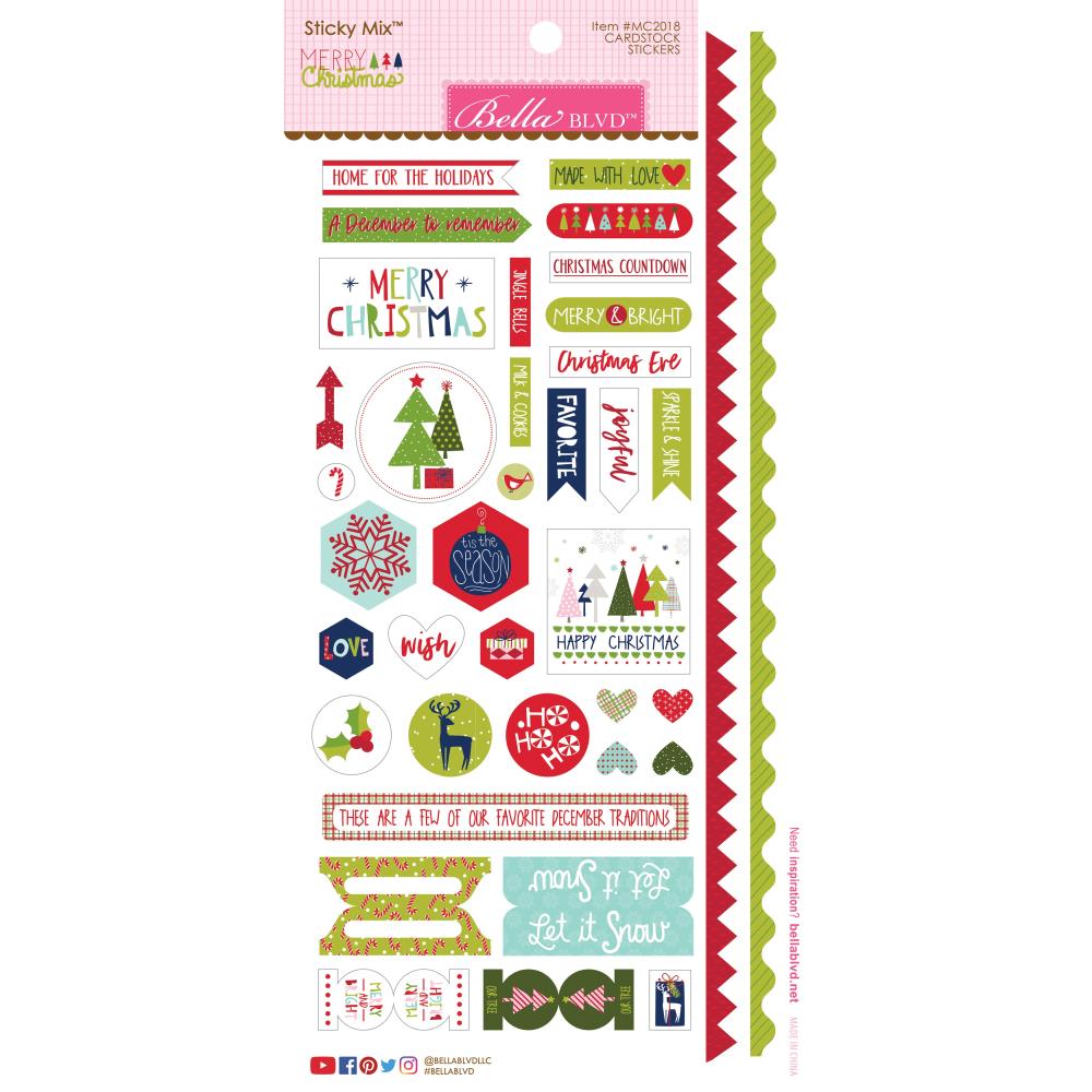 Bella Blvd Merry Christmas Cardstock Stickers 6"X12.5" - Scrap Of Your Life 