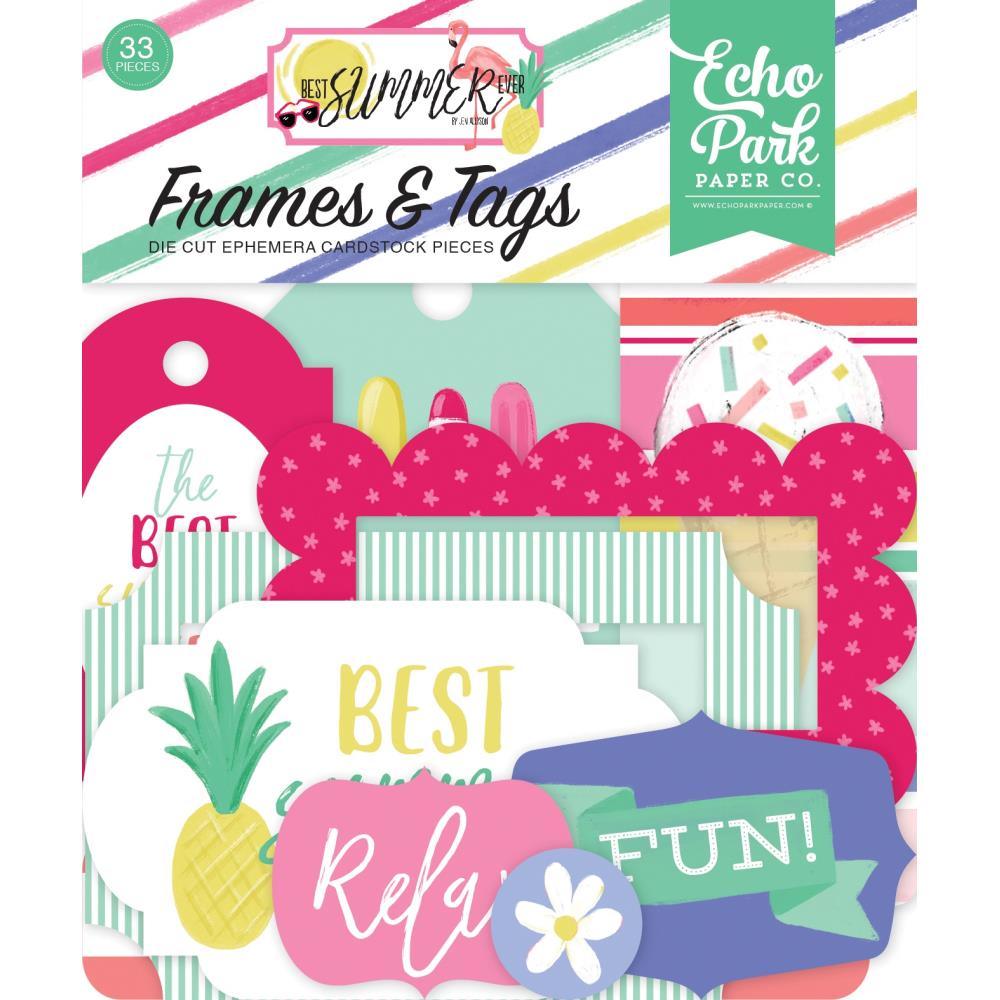 Echo Park Best Summer Ever Cardstock Ephemera  Frames and Tags - Scrap Of Your Life 