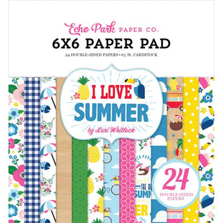 Echo Park Double-Sided Paper Pad 6"X6" I Love Summer - Scrap Of Your Life 