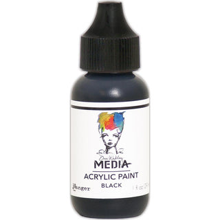Dina Wakley Media Acrylic Paint - Black - Scrap Of Your Life 