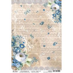 Ciao Bella - Rice Paper Sheet A4 Rinascimento Estense, Broccato Estense - Scrap Of Your Life 