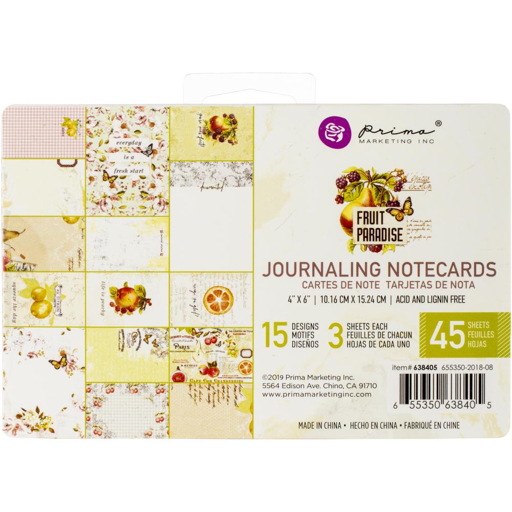 Prima Marketing - Fruit Paradise Journaling Cards 6 x 4 - Scrap Of Your Life 
