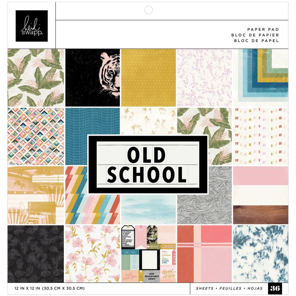 Heidi Swapp Old School - Paper Pad 12" x 12" - Scrap Of Your Life 