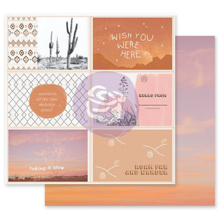 Prima Marketing - Golden Desert 12 x 12 Paper - Cactus - Scrap Of Your Life 
