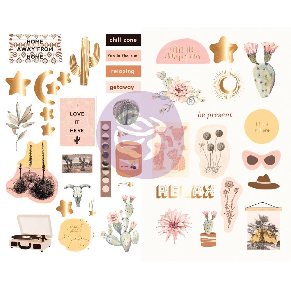 Prima Marketing Golden Desert Chipboard Stickers - Shapes with Foil Accents - Scrap Of Your Life 