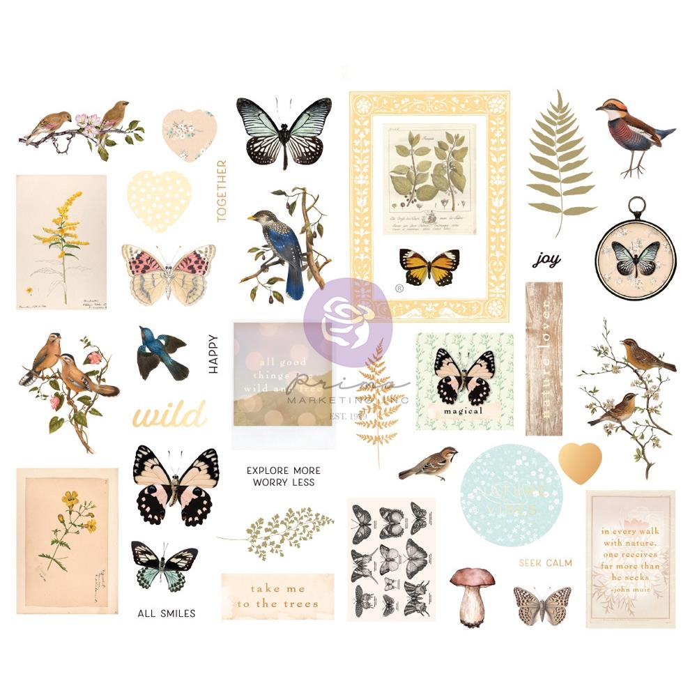 Prima - Nature Lover Chipboard Stickers Shapes W/Foil Accents - Scrap Of Your Life 