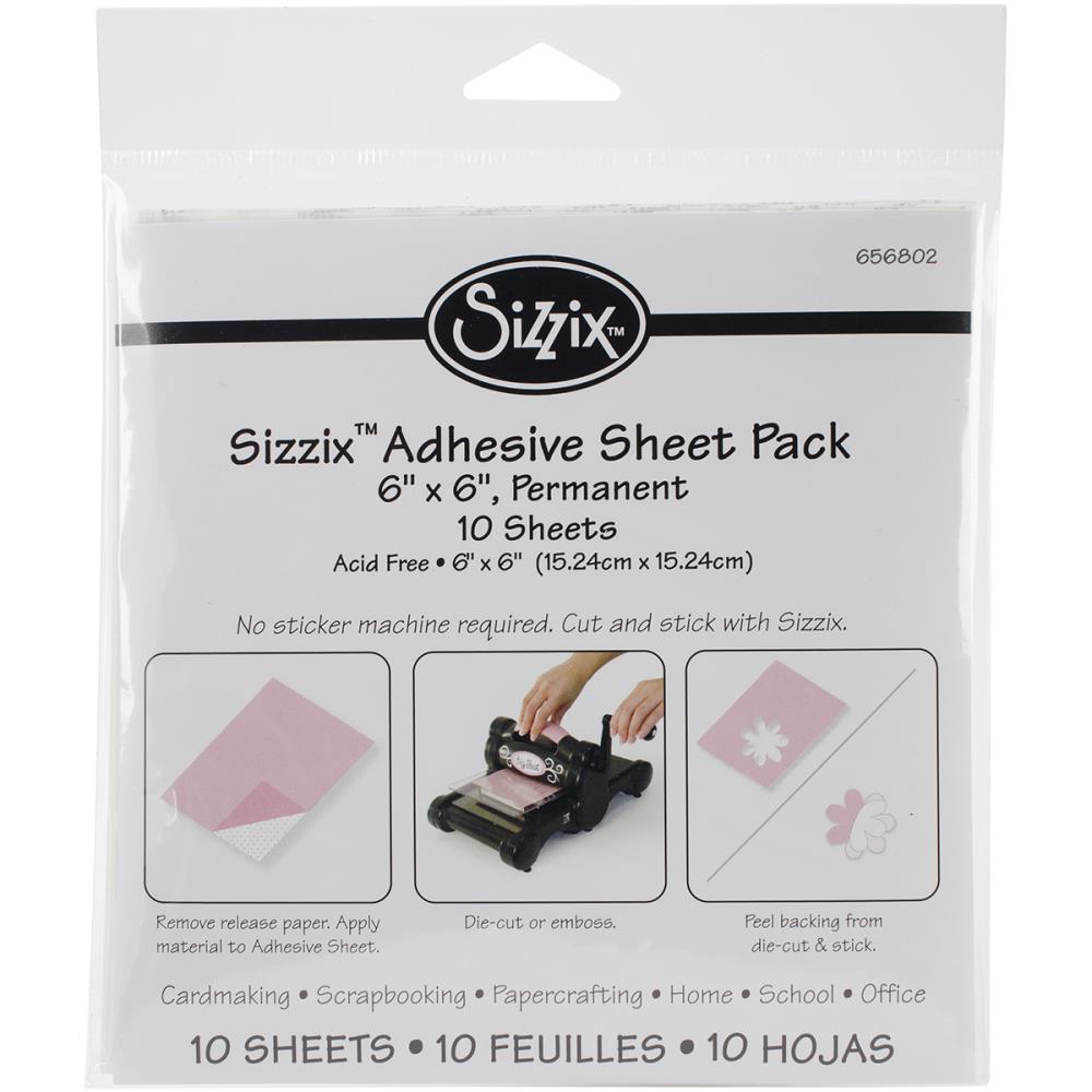 Sizzix Adhesive Sheets 6"X6" 10/Pkg - Scrap Of Your Life 