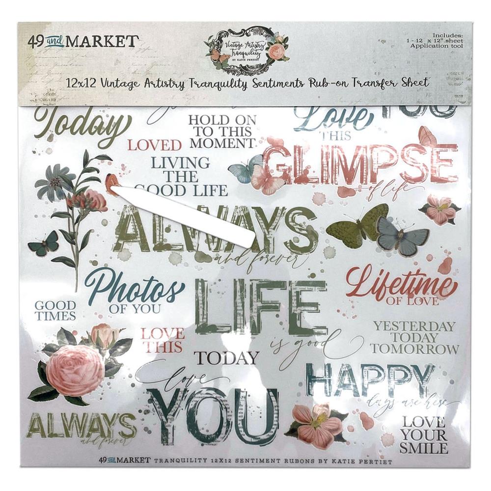 49 & Market Ultimate Rubon Sheet Sentiments 12 x 12 Vintage Artistry Tranquility - Scrap Of Your Life 