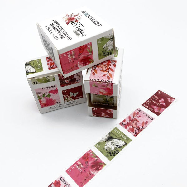 Market Ultimate Washi Tape Roll Postage Stamp ARToptions Rouge - Scrap Of Your Life 