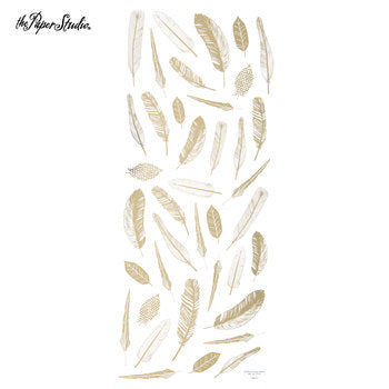 Handmade Gold Foil Stickers Feathers - Scrap Of Your Life 