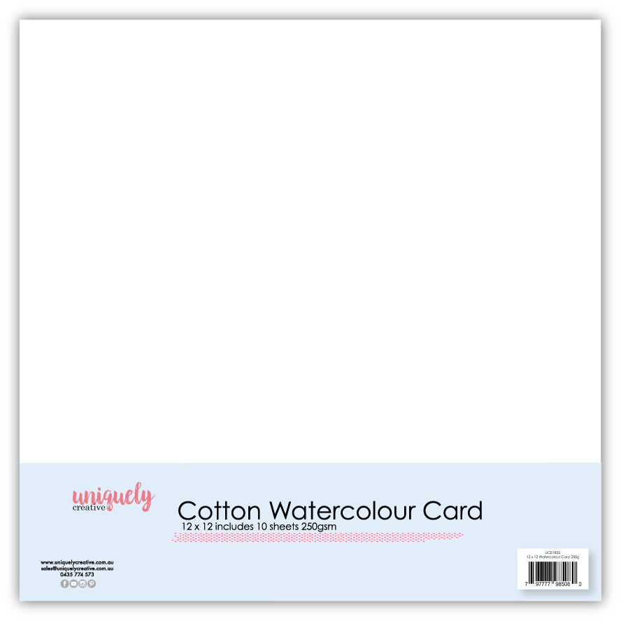 Uniquely Creative Cotton Watercolour Cardstock 12 x 12 - Scrap Of Your Life 